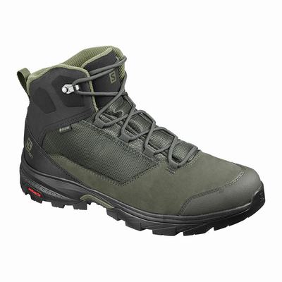 Salomon OUTWARD GORE-TEX - Miesten Vaelluskengät - Oliivinvihreä/Mustat